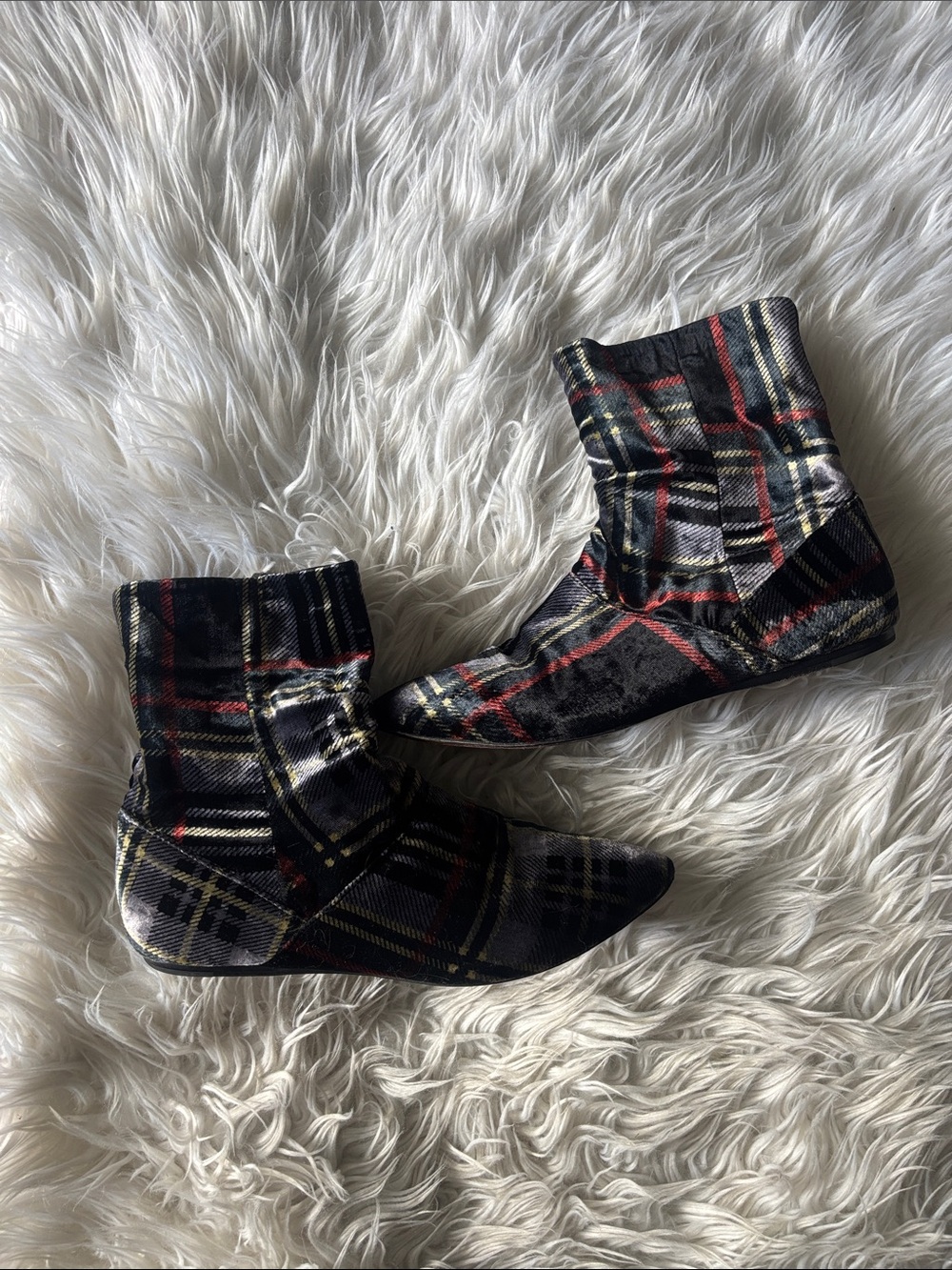 Plaid Velvet Boot